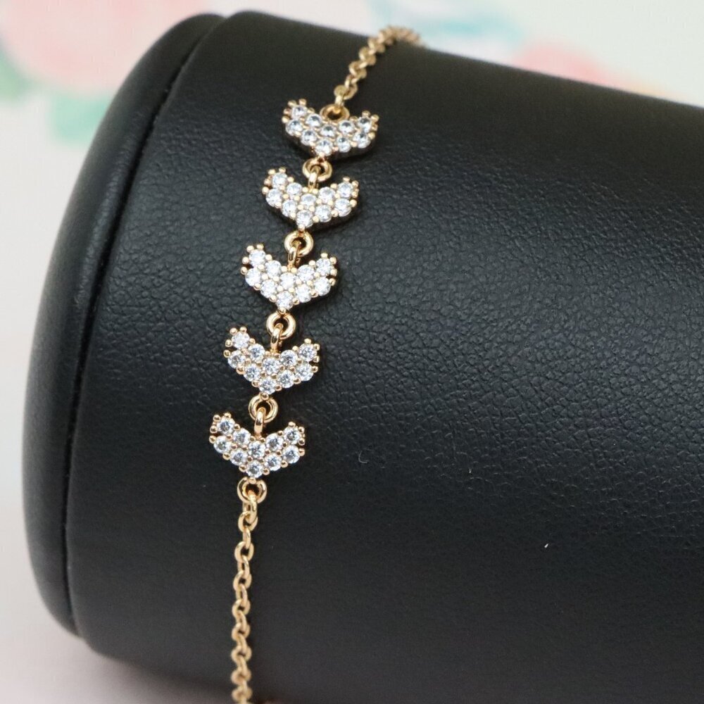 Elegant Rose Gold Bracelet with Sparkling Leaf Cluster Design, XPBL0715 ✔ Craf